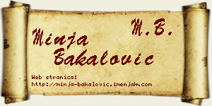 Minja Bakalović vizit kartica